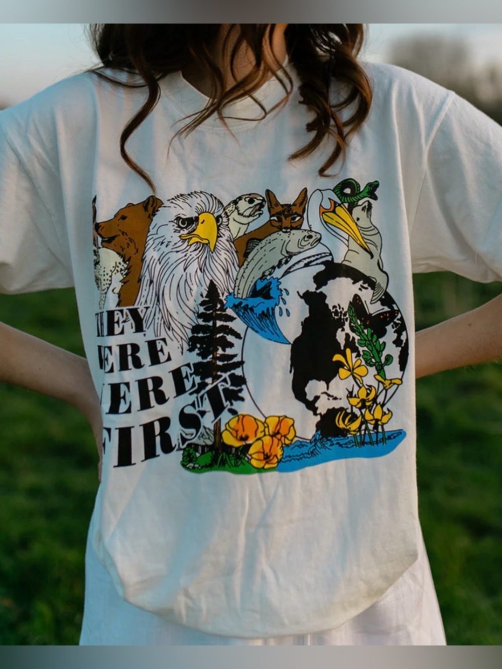 Indy Brand Pro Earth They Were Here First Animal Tee Distressed Small